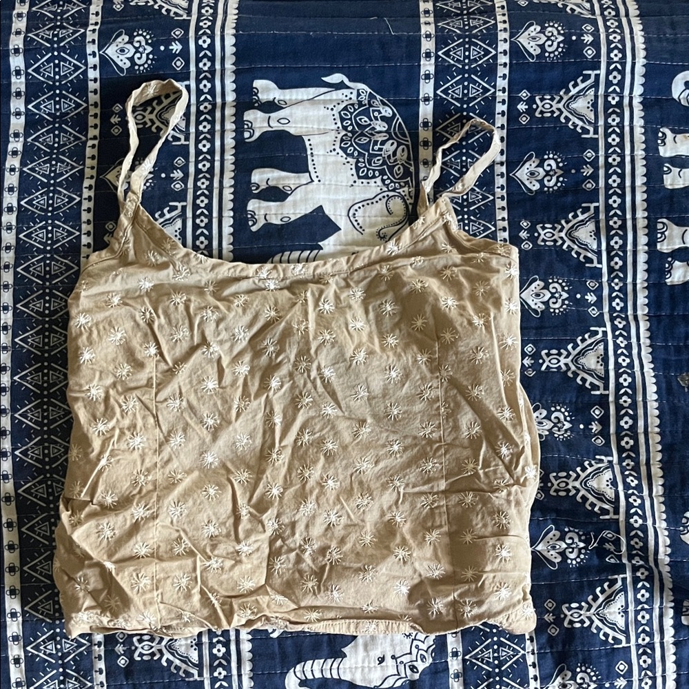 Route 66 Beige Embroidered Camisole